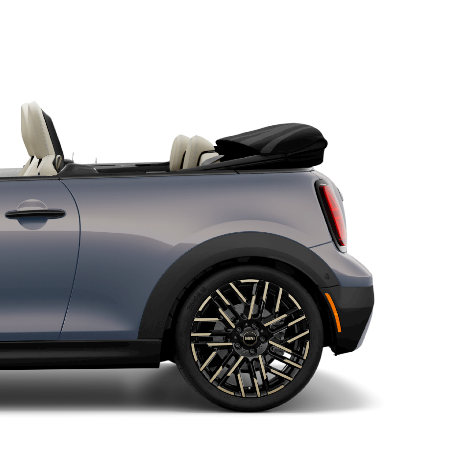 Side view of the rear end of the MINI Cooper Convertible.